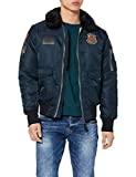 Meilleur blouson de pilote – Comparatif mars 2021 SCHOTT Oharavint Blouson, Bleu (Navy Navy), Large (Taille fabricant:L) Homme