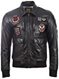 Meilleur blouson de pilote – Comparatif mars 2021 Aviatrix Veste Pilote en Cuir Veritable avec Insignes pour l'aviation (9079)