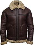 Meilleur blouson de pilote – Comparatif mars 2021 BRANDSLOCK Les Hommes en Cuir véritable Peau de Mouton Bomber Pilot B3 Veste Laine épaisse intérieur