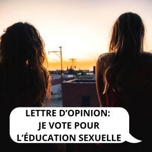 Je vote pour l’éducation sexuelle