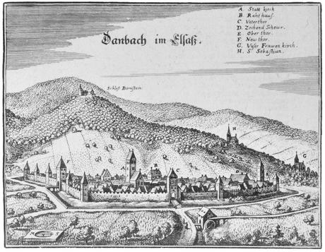 Dambach au milieu du 17e siècle par Matthäus Merian