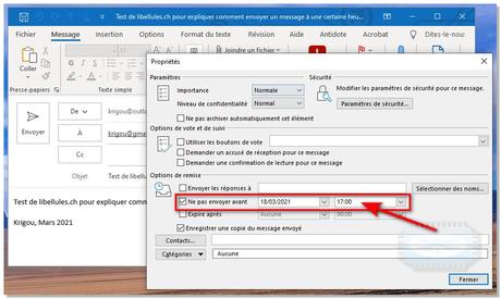 Retarder ou planifier l’envoi de courriers électroniques