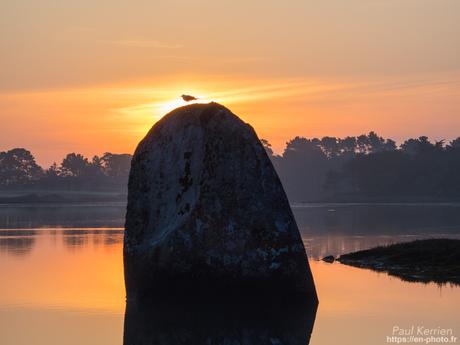 fin de nuit sur le #menhir de Penglaouic #Loctudy #Bretagne #Finistère