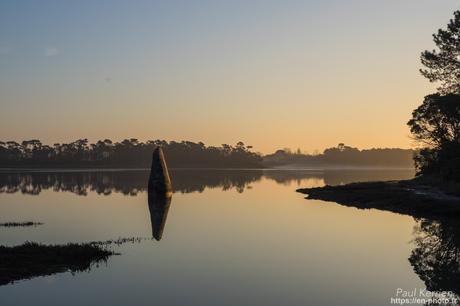 fin de nuit sur le #menhir de Penglaouic #Loctudy #Bretagne #Finistère