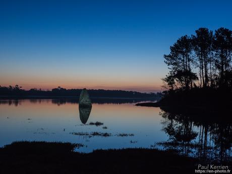 fin de nuit sur le #menhir de Penglaouic #Loctudy #Bretagne #Finistère