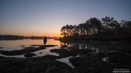 fin de nuit sur le #menhir de Penglaouic #Loctudy #Bretagne #Finistère