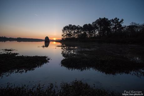 fin de nuit sur le #menhir de Penglaouic #Loctudy #Bretagne #Finistère