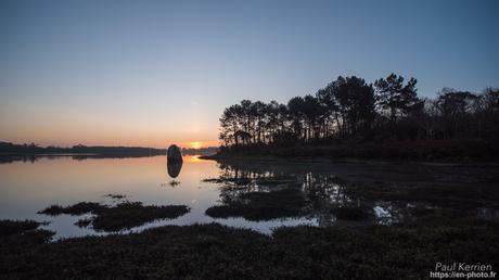 fin de nuit sur le #menhir de Penglaouic #Loctudy #Bretagne #Finistère