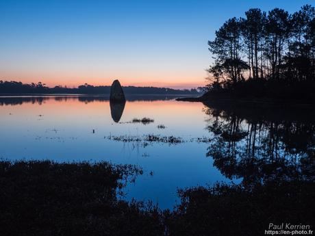 fin de nuit sur le #menhir de Penglaouic #Loctudy #Bretagne #Finistère