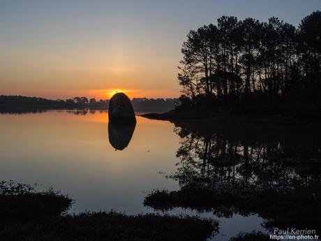 fin de nuit sur le #menhir de Penglaouic #Loctudy #Bretagne #Finistère