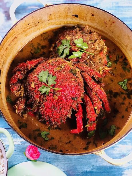 Rasson crabe : un bouillon épicé servi avec du bon riz basmati Tilda !