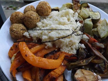Buddha bowl  boulgour, falafels et légumes rotis IG Bas  WW  Vegétarien  Healthy
