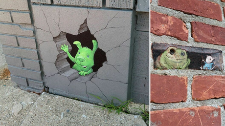 Cet artiste griffonne différents personnages originaux dans les rues en utilisant uniquement de la craie (21 photos)