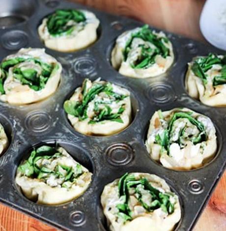 Mini brioche aux épinards et fromage Mini brioche aux épinards et fromage