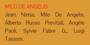 Milo De Angelis |  Sala Venezia