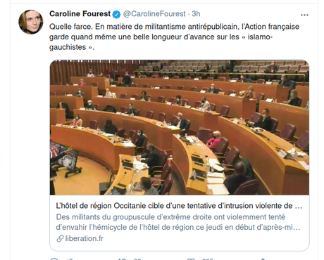 l’Action Française prend les mots de F. Vidal au sérieux en souhaitant « la mort des islamo-gauchistes » #occitanie