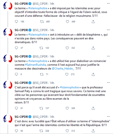 ma réponse au @SG_CIPDR : de la propagande d’Etat autour du terme #islamophobie pour servir sa loi raciste #separatisme