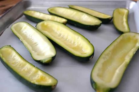 Courgettes farcies au thon et fromage