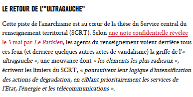 #antennes5G : quand l’idiot de la DGSI suspecte le spectre de Tarnac, le sage observe la secte à Fiorile #CNTF #complotisme #5G