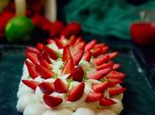 Pavlova fraises chantilly citron vert