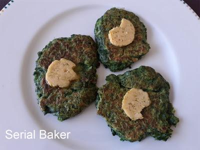 Pancakes aux épinards et beurre au citron vert (d'après Ottolenghi)