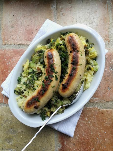 Boudin à l'écrasée de pommes de terre & aux poireaux