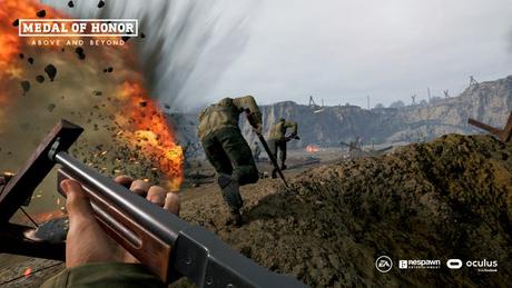Une capture d'écran du jeu vidéo «Medal of Honor: Above and Beyond».