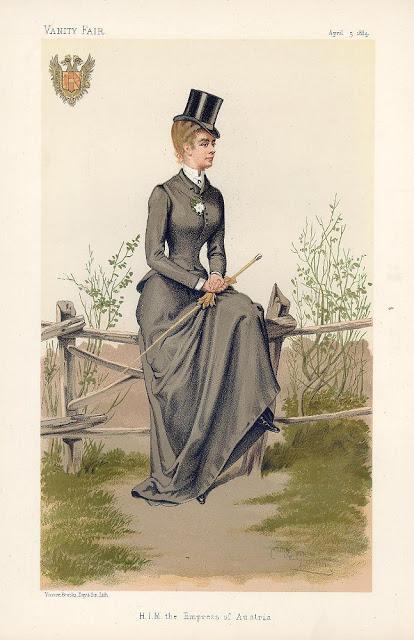 En 1884 Constantin de Grimm caricaturait l'impératrice Elisabeth  pour Vanity Fair.