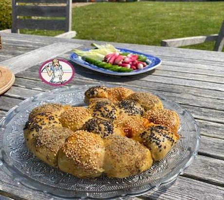 Bagels garnis à partager: Pull apart bagels Bagels garnis à partager: Pull apart bagels