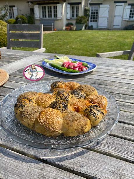 Bagels garnis à partager: Pull apart bagels Bagels garnis à partager: Pull apart bagels