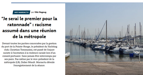 Christian Tommasini, président d’un yacht club marseillais, fait  dans l’apologie de la violence raciale