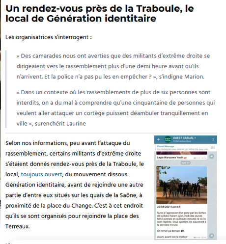 Fierté lesbienne Lyon : lâcheté de l’extrême-droite et complaisance de la Police #LGBTQIA Fierté lesbienne Lyon : lâcheté de l’extrême-droite et complaisance de la Police #LGBTQIA