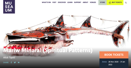 Mariw Minaral (Spiritual Patterns) : une exposition rétrospective de l'oeuvre d'Alick Tipoti à l'Australian National Maritime Museum, Sydney