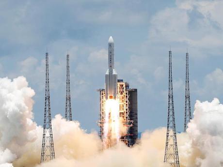 Chine lancement de fusée longue marche tianwen-1 mars