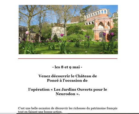 Château de Poncé – un château et des jardins… à partir du 8 Mai Château de Poncé – un château et des jardins… à partir du 8 Mai