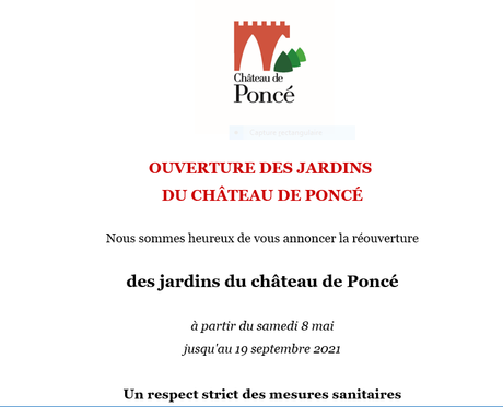 Château de Poncé – un château et des jardins… à partir du 8 Mai