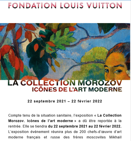 Fondation VUITTON  report de l’exposition au 22 Septembre 2021