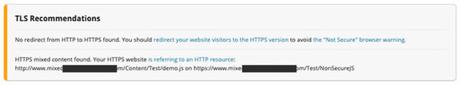 Recommandations de SiteCheck TLS