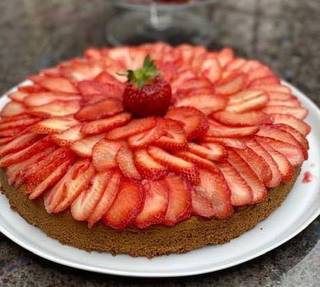Tarte aux fraises, coco et fruit de la passion Tarte aux fraises, coco et fruit de la passion