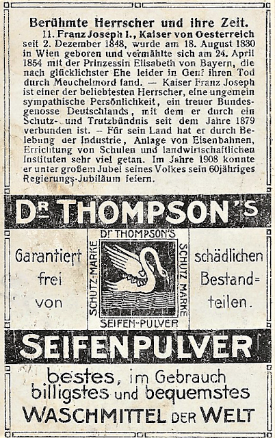 L'empereur François-Joseph en chromo du Dr Thompson (poudre de savon)