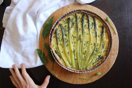 Cuillère et saladier : Quiche asperges et ail des ours (vegan) Quiche asperges et ail des ours (vegan)