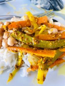 Curry de pois chiche, achards de légumes indien