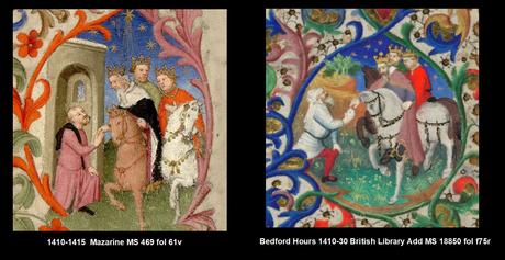 1410-1415 Maitre de la Mazarine Maitre de Bedford Comparaison 61v Mages detail