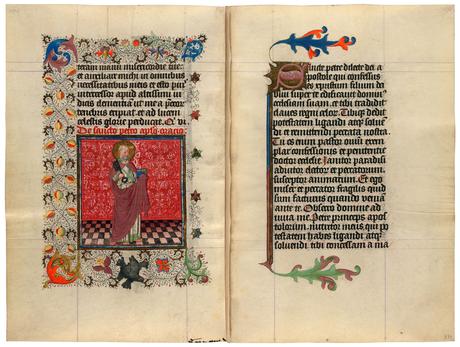 Heures de Catherine de Cleves ca. 1440 Morgan MS M.917-945, pp. 210-11 St Pierre