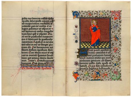 Heures de Catherine de Cleves ca. 1440 Morgan MS M.917-945, pp. 212-13 St Paul