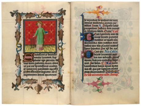 Heures de Catherine de Cleves ca. 1440 Morgan MS M.917-945, pp. 266-67 St Laurent