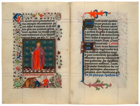 Heures de Catherine de Cleves ca. 1440 Morgan MS M.917-945, pp. 224-25 St Jacques