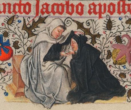 Heures de Catherine de Cleves ca. 1440 Morgan MS M.917-945, pp. 216Saint Jacques