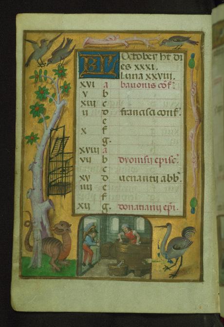 Book of Hours 1500 ca Ms. W.427 Walters Art Museum Baltimore fol. 11v (octobre)