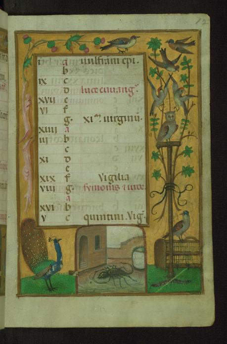 Book of Hours 1500 ca Ms. W.427 Walters Art Museum Baltimore fol. 12r (octobre)